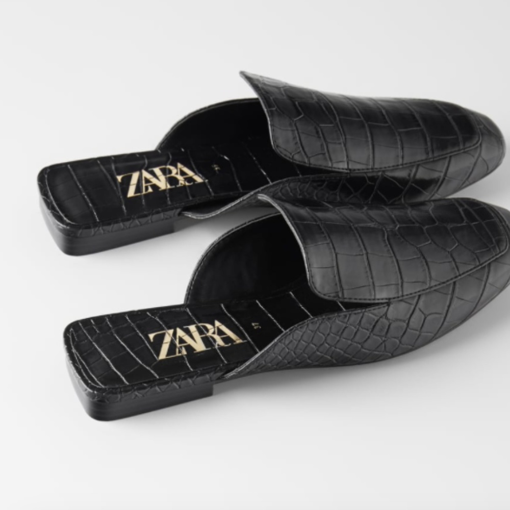 Brand New Zara Flat Mules In stores Now